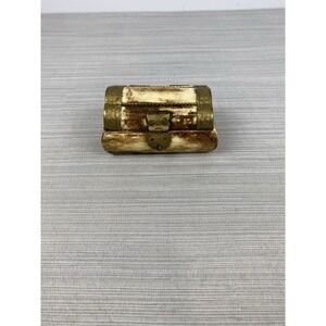 Camel Bone Trinket Box Jewelry Box With Brass Vintage Handmade Piece Lined 3"x2"